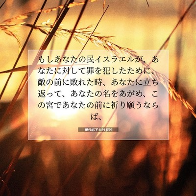 Picture 07 - 歴代志下 6:24 JPN - もしあなたの民イスラエルが、あな - Bible Verse Picture
