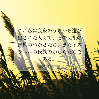 Picture 07 - 民数記 1:16 JPN - これらは会衆のうちから選び出され - Bible Verse Picture