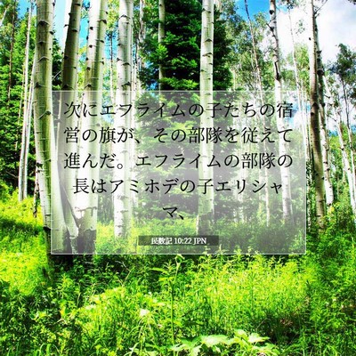Picture 07 - 民数記 10:22 JPN - 次にエフライムの子たちの宿営の旗 - Bible Verse Picture