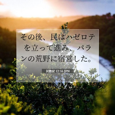 Picture 07 - 民数記 12:16 JPN - その後、民はハゼロテを立って進み - Bible Verse Picture