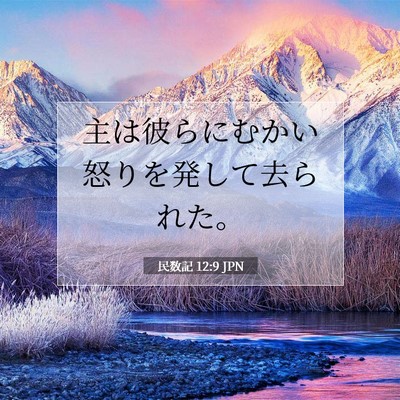 Picture 07 - 民数記 12:9 JPN - 主は彼らにむかい怒りを発して去ら - Bible Verse Picture