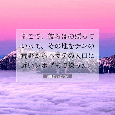 Picture 07 - 民数記 13:21 JPN - そこで、彼らはのぼっていって、そ - Bible Verse Picture