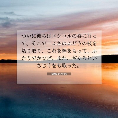 Picture 07 - 民数記 13:23 JPN - ついに彼らはエシコルの谷に行って - Bible Verse Picture
