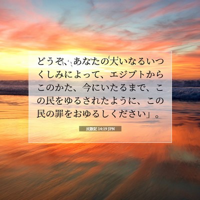 Picture 07 - 民数記 14:19 JPN - どうぞ、あなたの大いなるいつくし - Bible Verse Picture