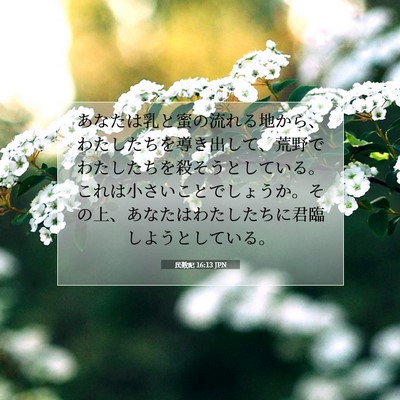 Picture 07 - 民数記 16:13 JPN - あなたは乳と蜜の流れる地から、わ - Bible Verse Picture