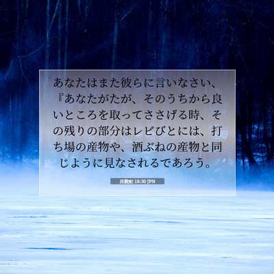 Picture 07 - 民数記 18:30 JPN - あなたはまた彼らに言いなさい、『 - Bible Verse Picture