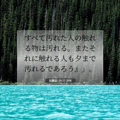 Picture 07 - 民数記 19:22 JPN - すべて汚れた人の触れる物は汚れる - Bible Verse Picture