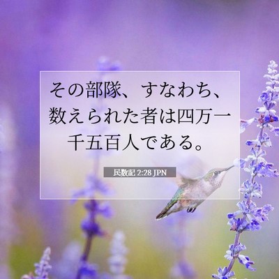 Picture 07 - 民数記 2:28 JPN - その部隊、すなわち、数えられた者 - Bible Verse Picture
