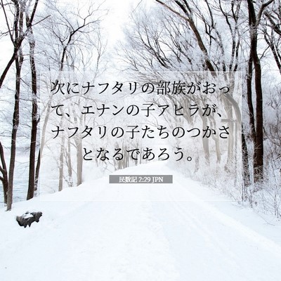 Picture 07 - 民数記 2:29 JPN - 次にナフタリの部族がおって、エナ - Bible Verse Picture