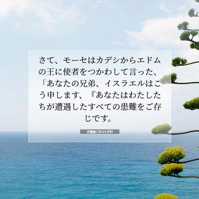 Picture 07 - 民数記 20:14 JPN - さて、モーセはカデシからエドムの - Bible Verse Picture