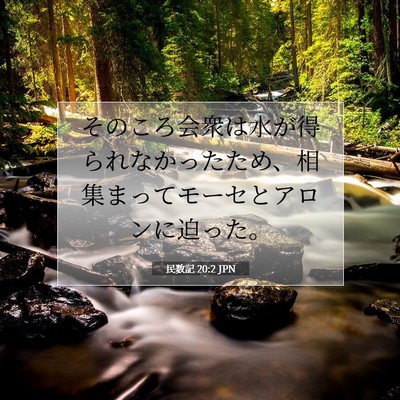 Picture 07 - 民数記 20:2 JPN - そのころ会衆は水が得られなかった - Bible Verse Picture