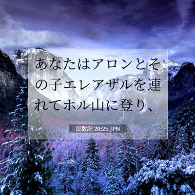 Picture 07 - 民数記 20:25 JPN - あなたはアロンとその子エレアザル - Bible Verse Picture