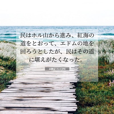 Picture 07 - 民数記 21:4 JPN - 民はホル山から進み、紅海の道をと - Bible Verse Picture