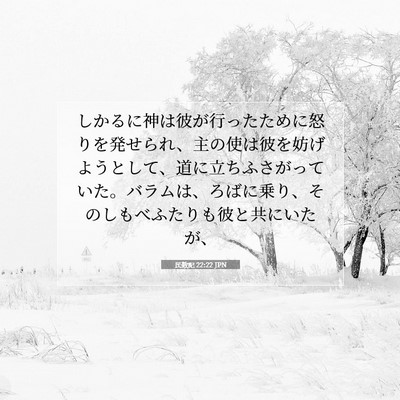 Picture 07 - 民数記 22:22 JPN - しかるに神は彼が行ったために怒り - Bible Verse Picture