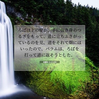 Picture 07 - 民数記 22:23 JPN - ろばは主の使が、手に抜き身のつる - Bible Verse Picture