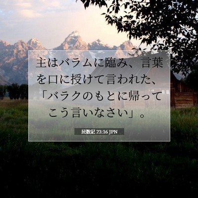 Picture 07 - 民数記 23:16 JPN - 主はバラムに臨み、言葉を口に授け - Bible Verse Picture