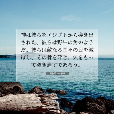 Picture 07 - 民数記 24:8 JPN - 神は彼らをエジプトから導き出され - Bible Verse Picture