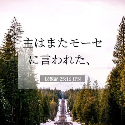 Picture 07 - 民数記 25:16 JPN - 主はまたモーセに言われた、 - Bible Verse Picture