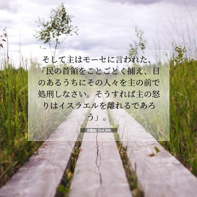 Picture 07 - 民数記 25:4 JPN - そして主はモーセに言われた、「民 - Bible Verse Picture