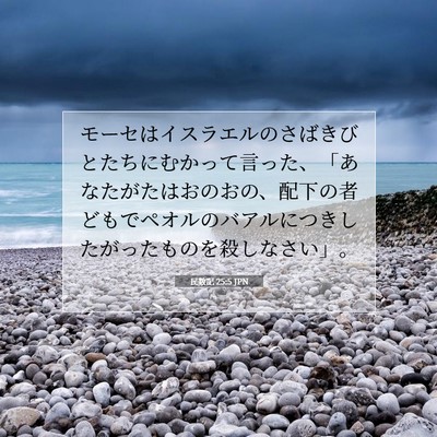 Picture 07 - 民数記 25:5 JPN - モーセはイスラエルのさばきびとた - Bible Verse Picture