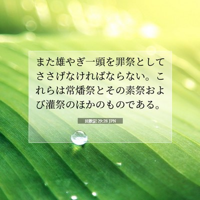 Picture 07 - 民数記 29:28 JPN - また雄やぎ一頭を罪祭としてささげ - Bible Verse Picture
