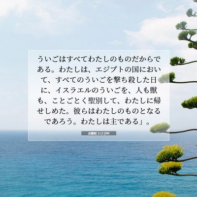 Picture 07 - 民数記 3:13 JPN - ういごはすべてわたしのものだから - Bible Verse Picture