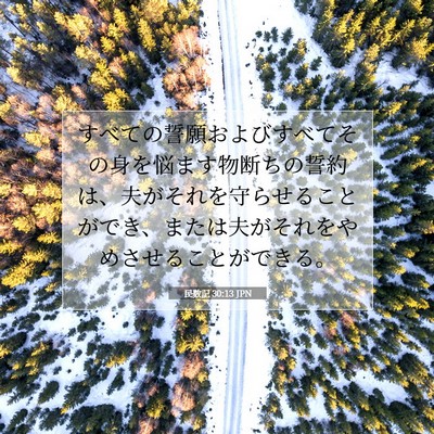 Picture 07 - 民数記 30:13 JPN - すべての誓願およびすべてその身を - Bible Verse Picture