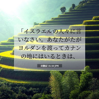 Picture 07 - 民数記 35:10 JPN - 「イスラエルの人々に言いなさい。 - Bible Verse Picture
