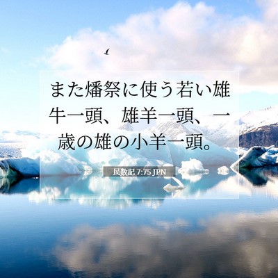 Picture 07 - 民数記 7:75 JPN - また燔祭に使う若い雄牛一頭、雄羊 - Bible Verse Picture