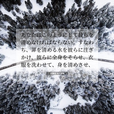 Picture 07 - 民数記 8:7 JPN - あなたはこのようにして彼らを清め - Bible Verse Picture