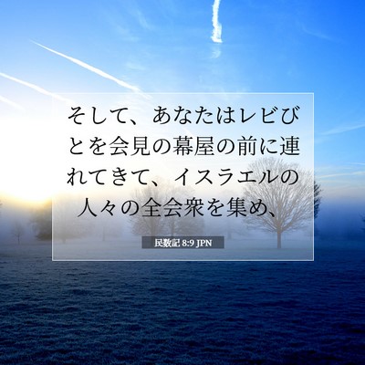Picture 07 - 民数記 8:9 JPN - そして、あなたはレビびとを会見の - Bible Verse Picture