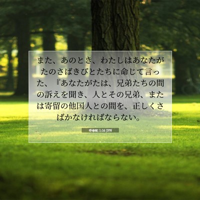 Picture 07 - 申命記 1:16 JPN - また、あのとき、わたしはあなたが - Bible Verse Picture