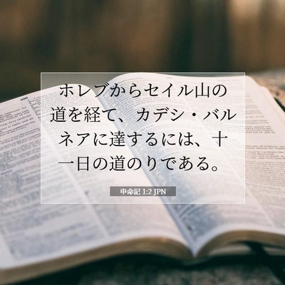 Picture 07 - 申命記 1:2 JPN - ホレブからセイル山の道を経て、カ - Bible Verse Picture
