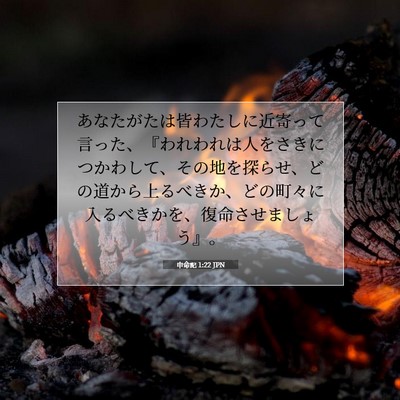 Picture 07 - 申命記 1:22 JPN - あなたがたは皆わたしに近寄って言 - Bible Verse Picture