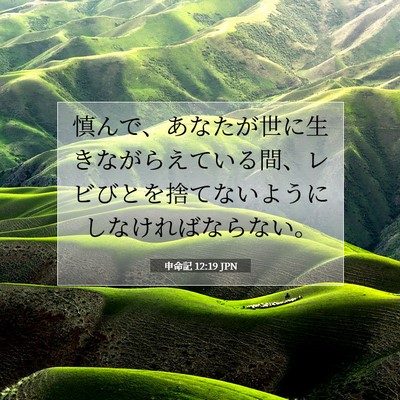 Picture 07 - 申命記 12:19 JPN - 慎んで、あなたが世に生きながらえ - Bible Verse Picture