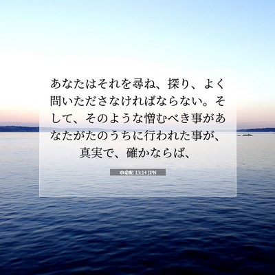 Picture 07 - 申命記 13:14 JPN - あなたはそれを尋ね、探り、よく問 - Bible Verse Picture