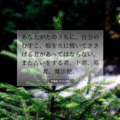 Picture 07 - 申命記 18:10 JPN - あなたがたのうちに、自分のむすこ - Bible Verse Picture