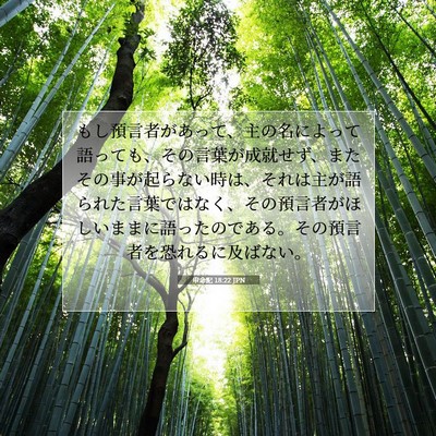 Picture 07 - 申命記 18:22 JPN - もし預言者があって、主の名によっ - Bible Verse Picture