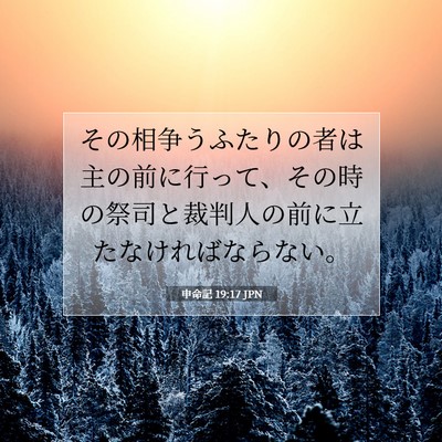 Picture 07 - 申命記 19:17 JPN - その相争うふたりの者は主の前に行 - Bible Verse Picture