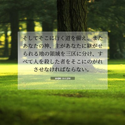 Picture 07 - 申命記 19:3 JPN - そしてそこに行く道を備え、またあ - Bible Verse Picture