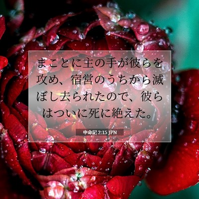 Picture 07 - 申命記 2:15 JPN - まことに主の手が彼らを攻め、宿営 - Bible Verse Picture