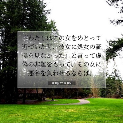 Picture 07 - 申命記 22:14 JPN - 『わたしはこの女をめとって近づい - Bible Verse Picture