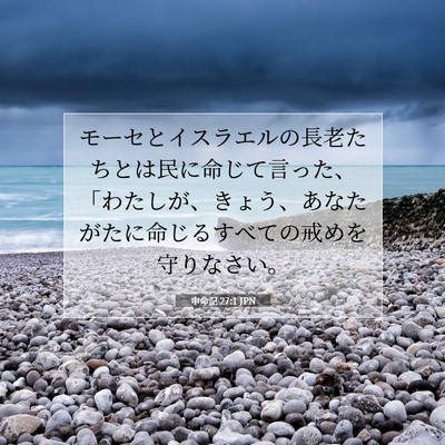Picture 07 - 申命記 27:1 JPN - モーセとイスラエルの長老たちとは - Bible Verse Picture