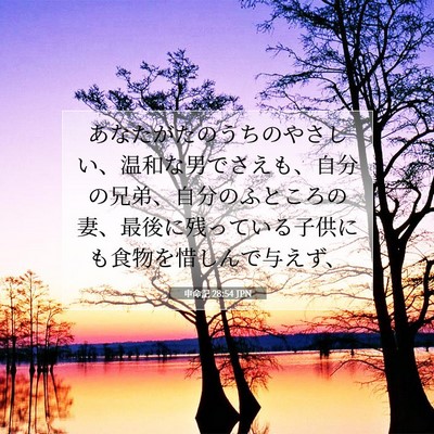 Picture 07 - 申命記 28:54 JPN - あなたがたのうちのやさしい、温和 - Bible Verse Picture