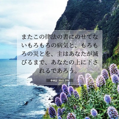 Picture 07 - 申命記 28:61 JPN - またこの律法の書にのせてないもろ - Bible Verse Picture