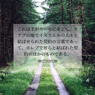 Picture 07 - 申命記 29:1 JPN - これは主がモーセに命じて、モアブ - Bible Verse Picture