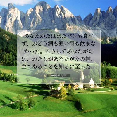 Picture 07 - 申命記 29:6 JPN - あなたがたはまたパンも食べず、ぶ - Bible Verse Picture