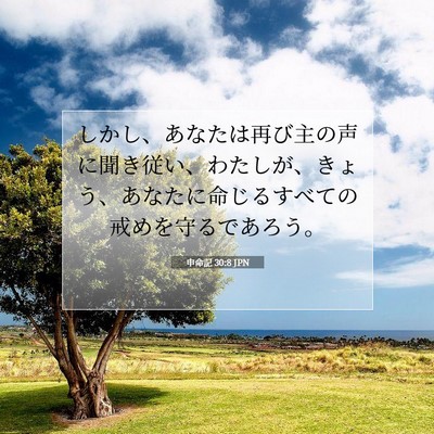 Picture 07 - 申命記 30:8 JPN - しかし、あなたは再び主の声に聞き - Bible Verse Picture