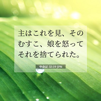 Picture 07 - 申命記 32:19 JPN - 主はこれを見、そのむすこ、娘を怒 - Bible Verse Picture