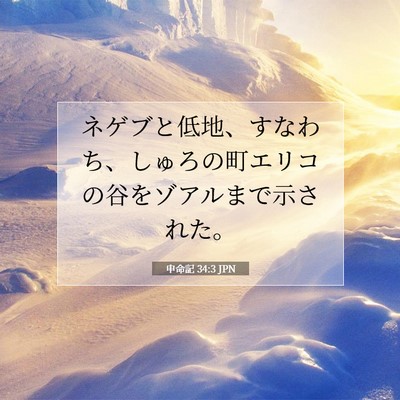 Picture 07 - 申命記 34:3 JPN - ネゲブと低地、すなわち、しゅろの - Bible Verse Picture